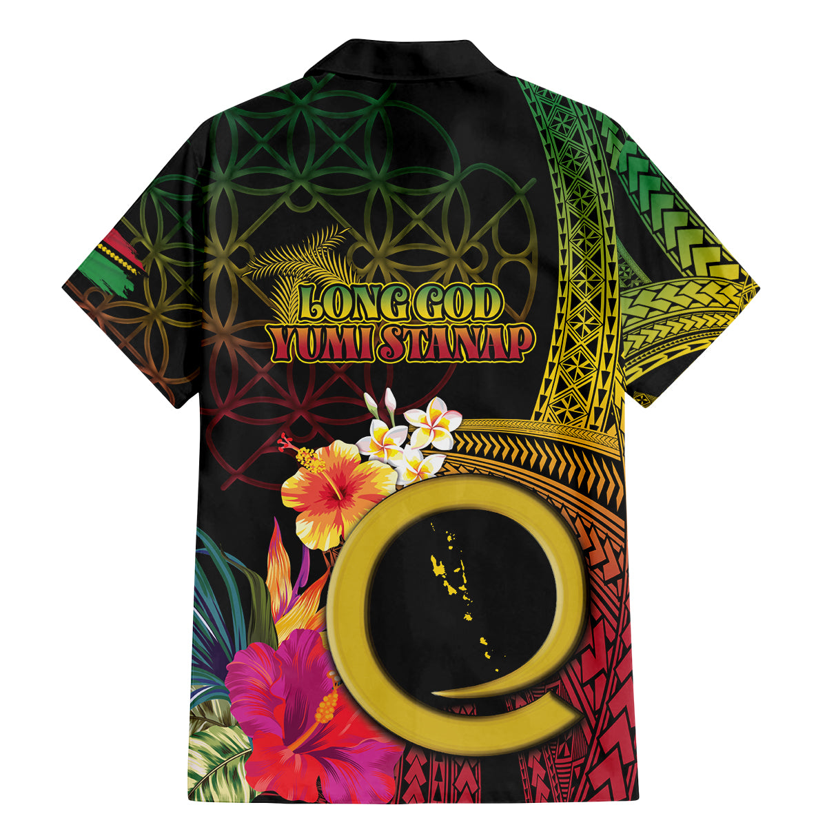 Vanuatu Selebretem 44th Indipendens Dei Family Matching Mermaid Dress and Hawaiian Shirt Sand Drawing Melanesian Vibes LT03 - Polynesian Pride