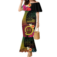 Vanuatu Selebretem 44th Indipendens Dei Family Matching Mermaid Dress and Hawaiian Shirt Sand Drawing Melanesian Vibes LT03 Mom's Dress Black - Polynesian Pride