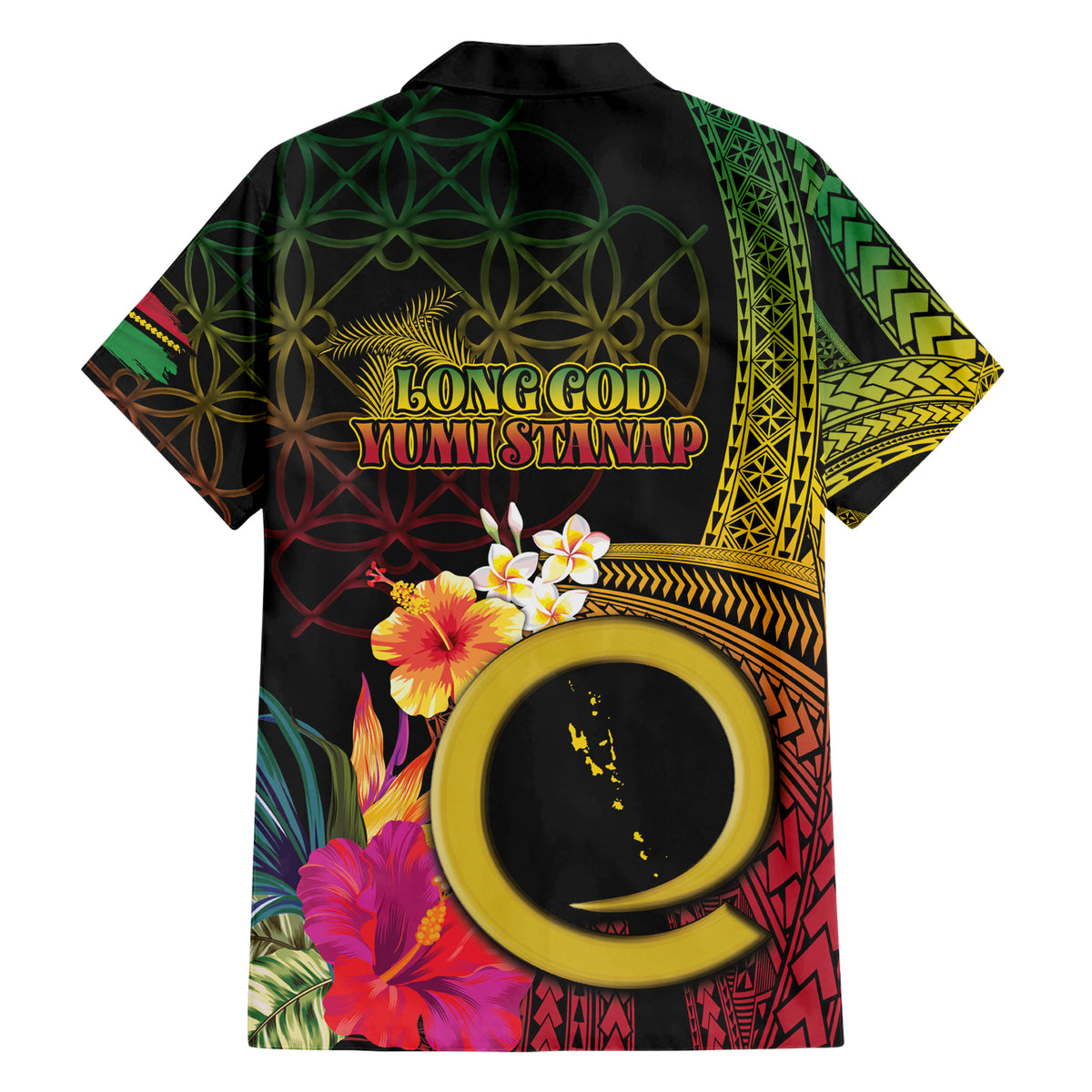 Vanuatu Selebretem 44th Indipendens Dei Family Matching Short Sleeve Bodycon Dress and Hawaiian Shirt Sand Drawing Melanesian Vibes LT03 - Polynesian Pride