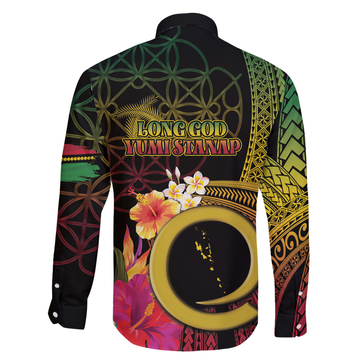 Vanuatu Selebretem 44th Indipendens Dei Family Matching Short Sleeve Bodycon Dress and Hawaiian Shirt Sand Drawing Melanesian Vibes LT03 - Polynesian Pride