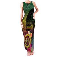 Vanuatu Selebretem 44th Indipendens Dei Family Matching Tank Maxi Dress and Hawaiian Shirt Sand Drawing Melanesian Vibes LT03 Mom's Dress Black - Polynesian Pride
