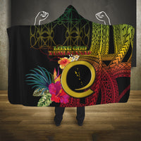 Vanuatu Selebretem 44th Indipendens Dei Hooded Blanket Sand Drawing Melanesian Vibes