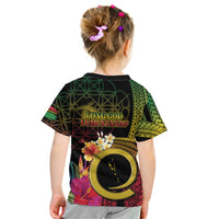 Vanuatu Selebretem 44th Indipendens Dei Kid T Shirt Sand Drawing Melanesian Vibes