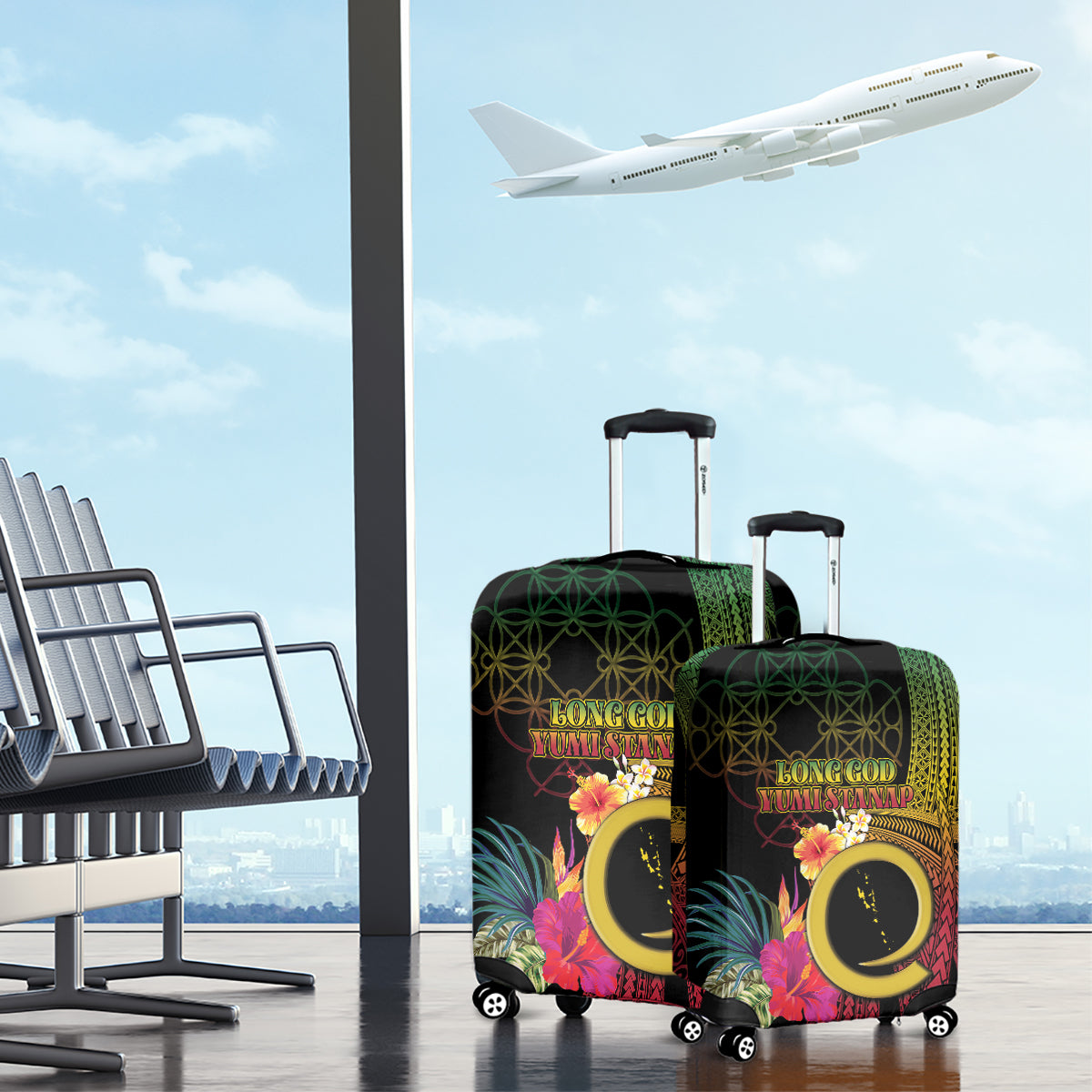 Vanuatu Selebretem 44th Indipendens Dei Luggage Cover Sand Drawing Melanesian Vibes