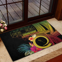 Vanuatu Selebretem 44th Indipendens Dei Rubber Doormat Sand Drawing Melanesian Vibes LT03 - Polynesian Pride
