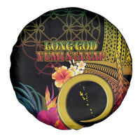 Vanuatu Selebretem 44th Indipendens Dei Spare Tire Cover Sand Drawing Melanesian Vibes LT03 - Polynesian Pride