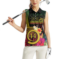Vanuatu Selebretem 44th Indipendens Dei Women Sleeveless Polo Shirt Sand Drawing Melanesian Vibes LT03 - Polynesian Pride