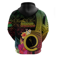 Vanuatu Selebretem 44th Indipendens Dei Zip Hoodie Sand Drawing Melanesian Vibes
