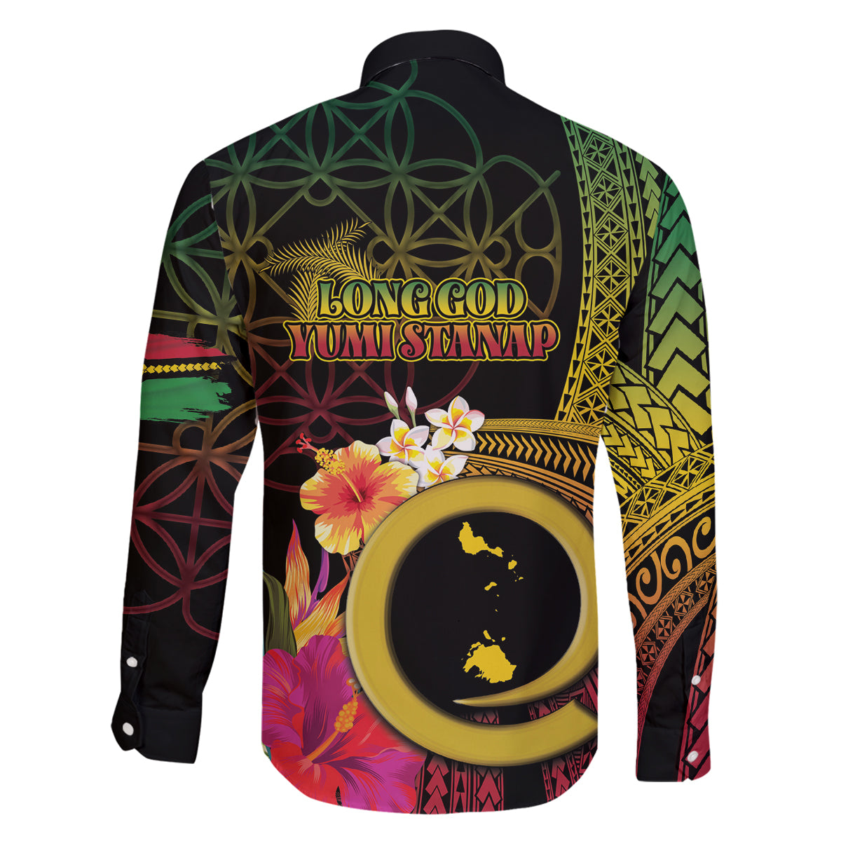 Vanuatu Shefa Day Family Matching Off Shoulder Short Dress and Hawaiian Shirt Sand Drawing Melanesian LT03 - Polynesian Pride