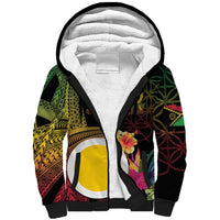 Vanuatu Shefa Day Sherpa Hoodie Sand Drawing Melanesian LT03 Unisex Black - Polynesian Pride