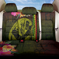 Hawaiian Reggae Music Back Car Seat Cover Jamaica Singer Tribal Polynesian and Hibiscus LT03 One Size Black - Polynesian Pride