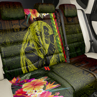 Hawaiian Reggae Music Back Car Seat Cover Jamaica Singer Tribal Polynesian and Hibiscus LT03 - Polynesian Pride