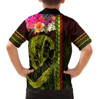 Hawaiian Reggae Music Family Matching Puletasi and Hawaiian Shirt Jamaica Singer Tribal Polynesian and Hibiscus LT03 - Polynesian Pride