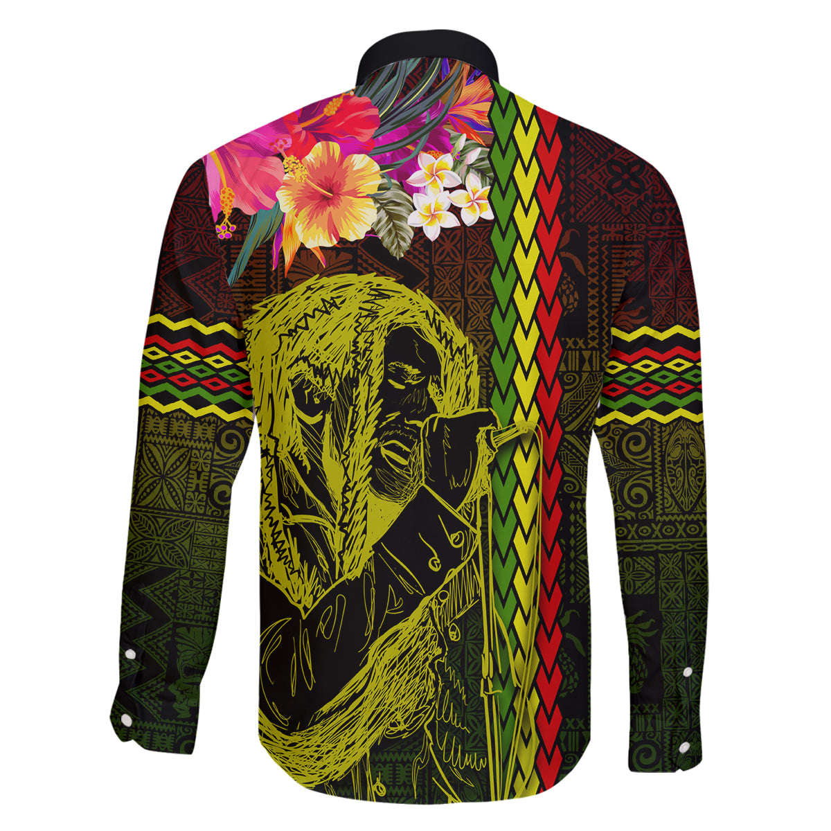Hawaiian Reggae Music Family Matching Puletasi and Hawaiian Shirt Jamaica Singer Tribal Polynesian and Hibiscus LT03 - Polynesian Pride