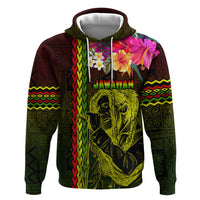 Hawaiian Reggae Music Hoodie Jamaica Singer Tribal Polynesian and Hibiscus LT03 Pullover Hoodie Black - Polynesian Pride