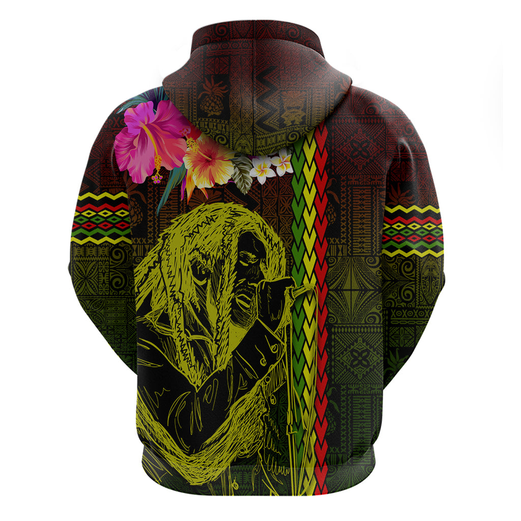 Hawaiian Reggae Music Hoodie Jamaica Singer Tribal Polynesian and Hibiscus LT03 - Polynesian Pride