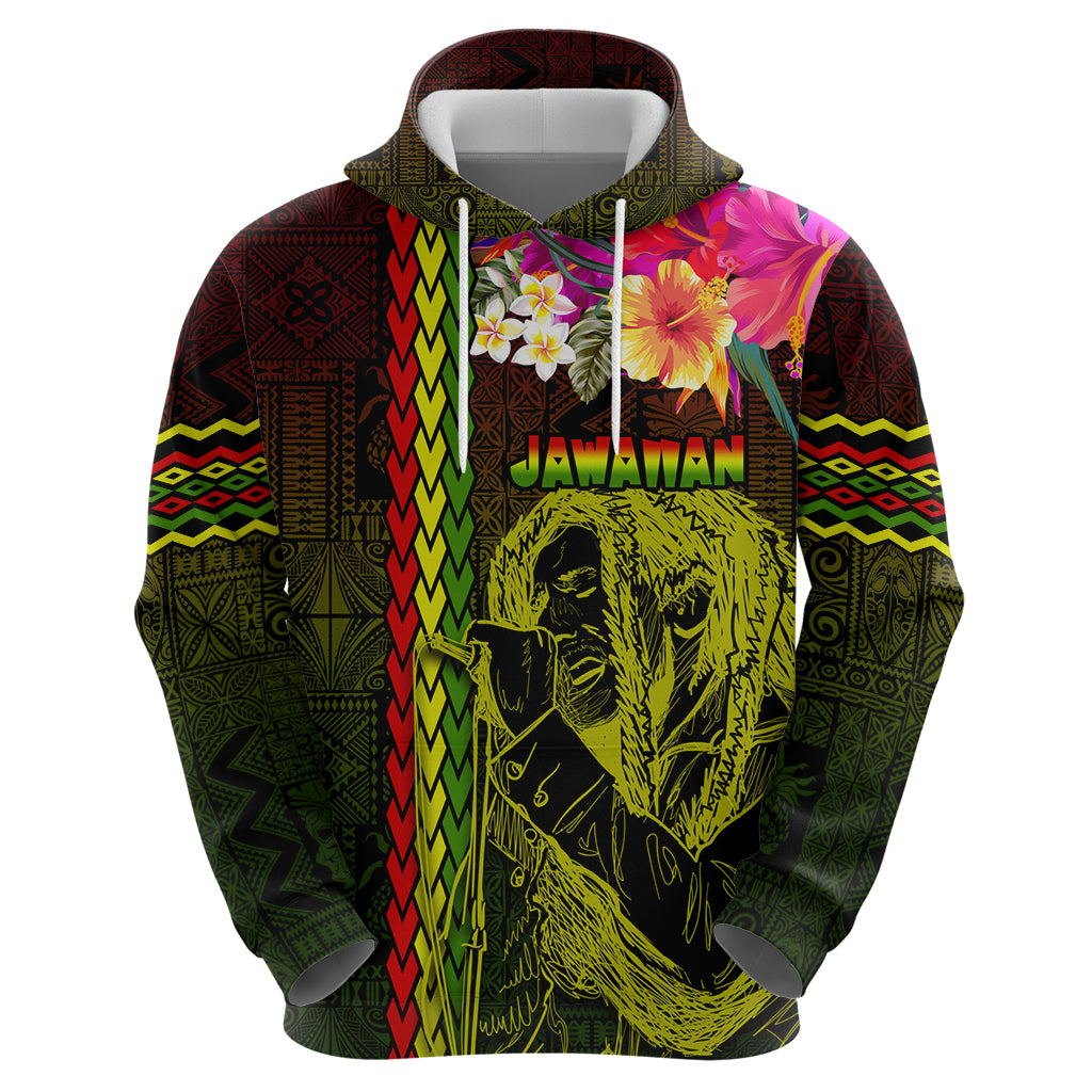 Hawaiian Reggae Music Hoodie Jamaica Singer Tribal Polynesian and Hibiscus LT03 - Polynesian Pride