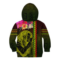 Hawaiian Reggae Music Kid Hoodie Jamaica Singer Tribal Polynesian and Hibiscus LT03 - Polynesian Pride