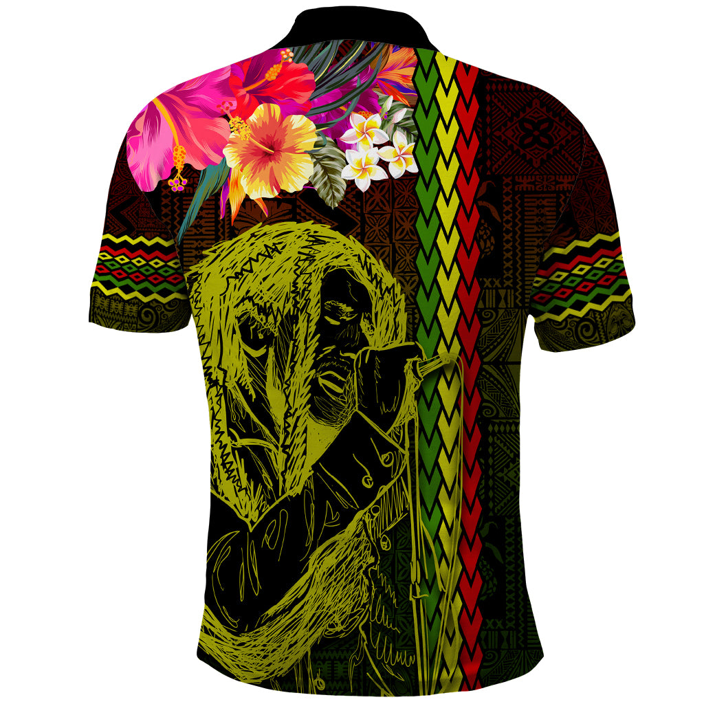 Hawaiian Reggae Music Polo Shirt Jamaica Singer Tribal Polynesian and Hibiscus LT03 - Polynesian Pride