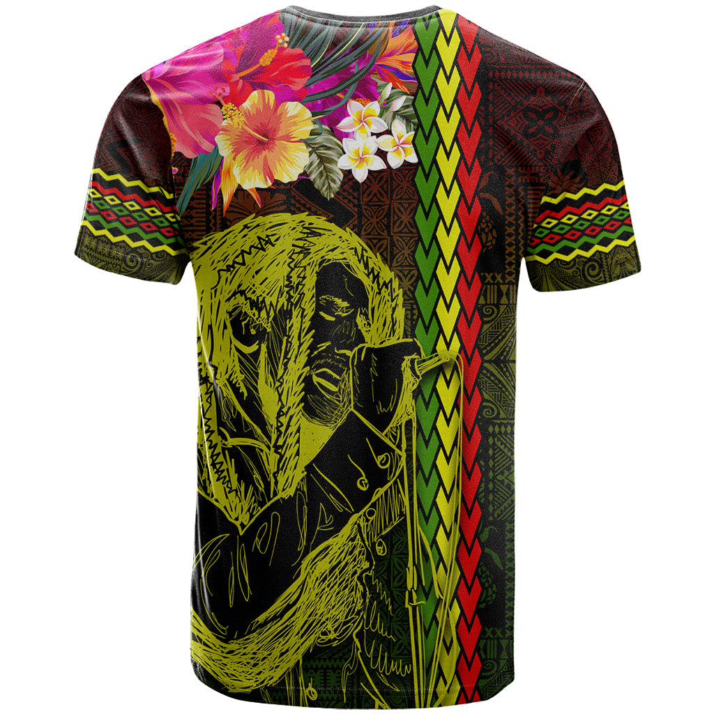 Hawaiian Reggae Music T Shirt Jamaica Singer Tribal Polynesian and Hibiscus LT03 - Polynesian Pride