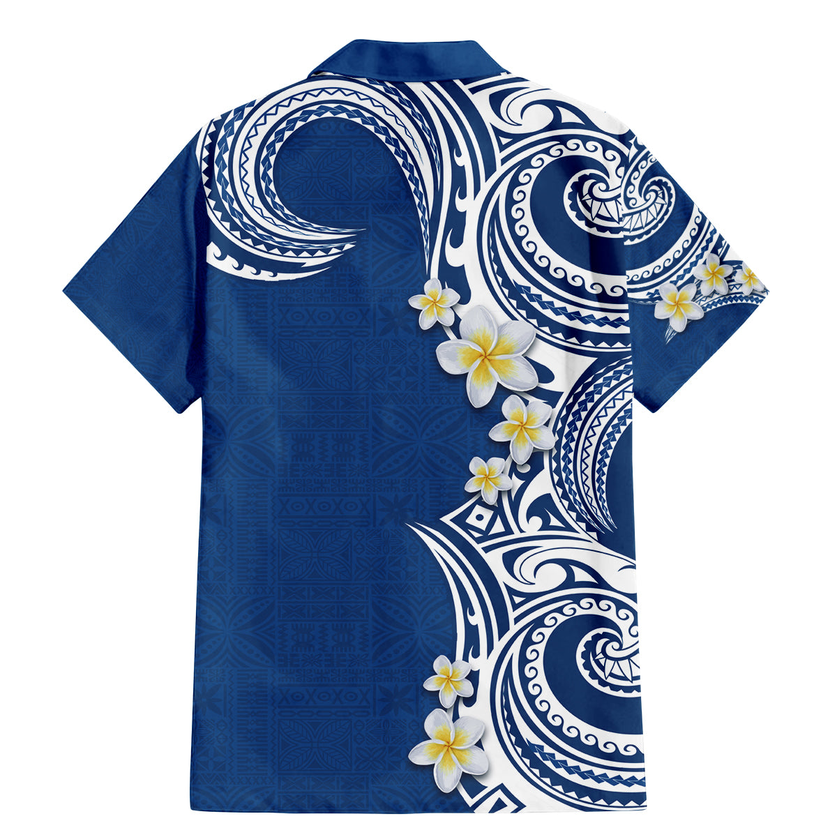 Aloha Polynesian Plumeria Flower Family Matching Mermaid Dress and Hawaiian Shirt Blue Color LT03 - Polynesian Pride