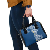 Aloha Polynesian Plumeria Flower Shoulder Handbag Blue Color LT03 - Polynesian Pride