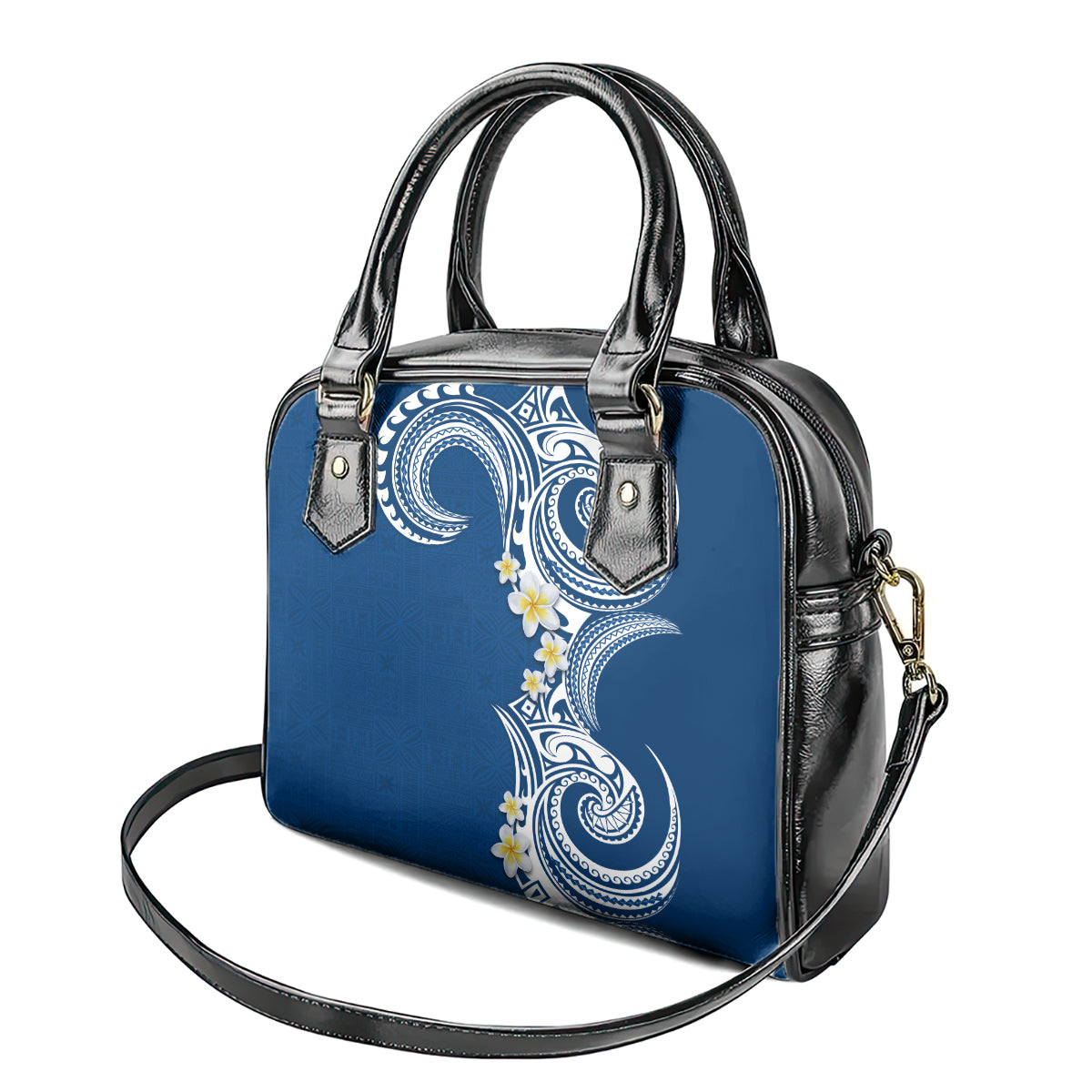 Aloha Polynesian Plumeria Flower Shoulder Handbag Blue Color LT03 - Polynesian Pride