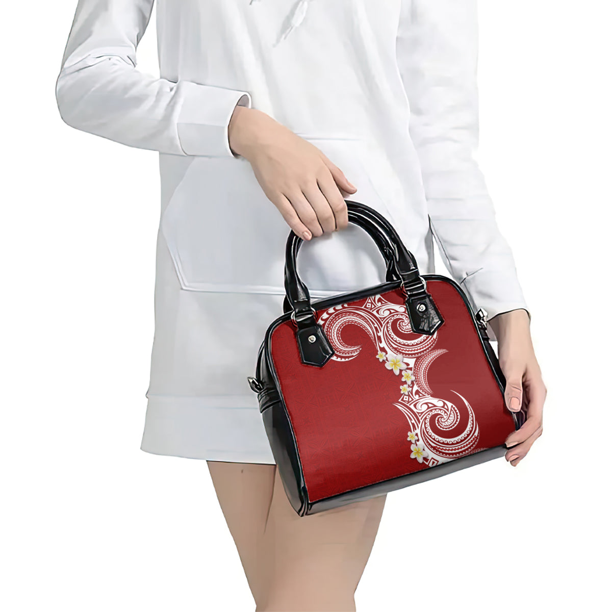 Aloha Polynesian Plumeria Flower Shoulder Handbag Red Color LT03 - Polynesian Pride