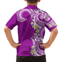 Aloha Polynesian Plumeria Flower Family Matching Puletasi and Hawaiian Shirt Purple Color LT03 - Polynesian Pride