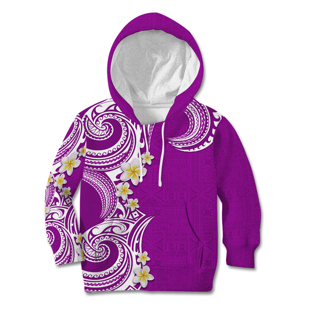 Aloha Polynesian Plumeria Flower Kid Hoodie Purple Color LT03 Hoodie Purple - Polynesian Pride