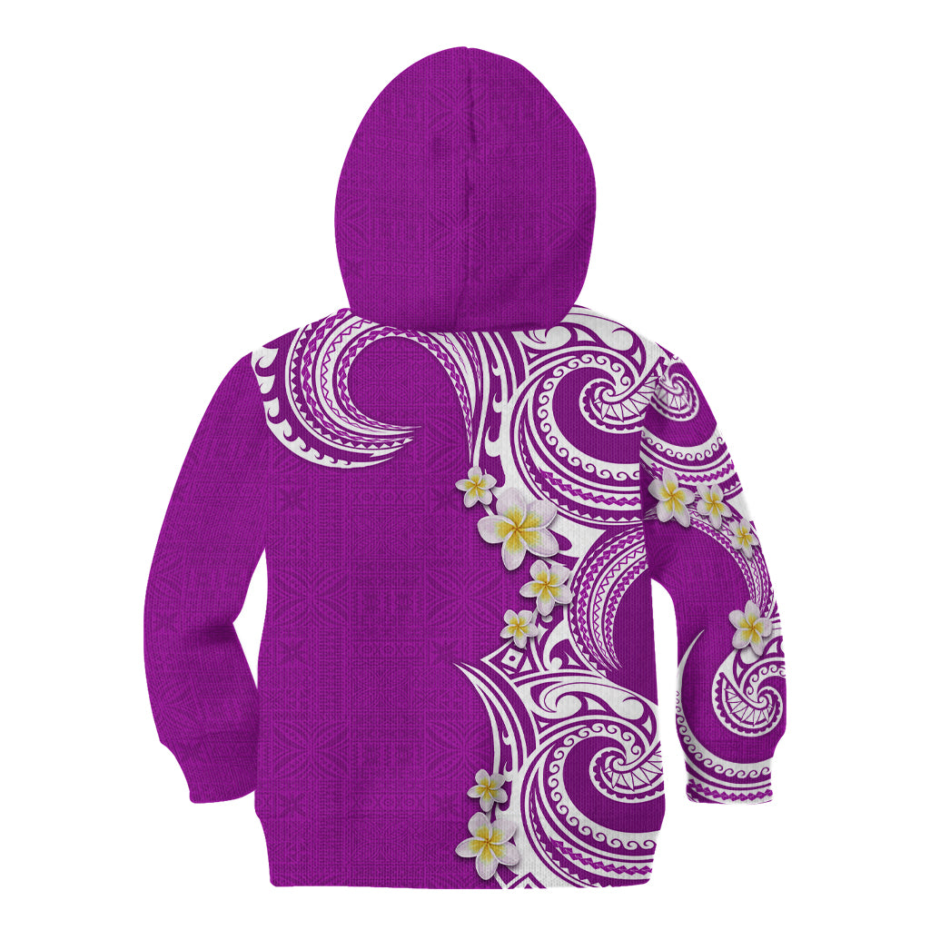 Aloha Polynesian Plumeria Flower Kid Hoodie Purple Color LT03 - Polynesian Pride