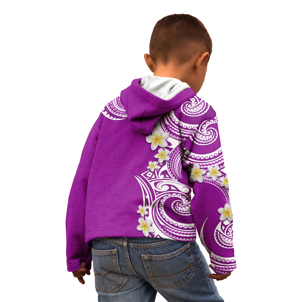 Aloha Polynesian Plumeria Flower Kid Hoodie Purple Color LT03 - Polynesian Pride