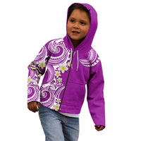 Aloha Polynesian Plumeria Flower Kid Hoodie Purple Color LT03 - Polynesian Pride