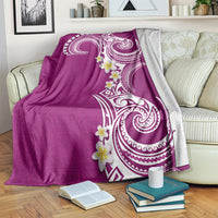 Aloha Polynesian Plumeria Flower Blanket Pink Color