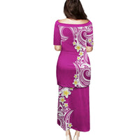 Aloha Polynesian Plumeria Flower Family Matching Puletasi and Hawaiian Shirt Pink Color LT03 - Polynesian Pride