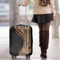 Samoa Siapo Motif and Tapa Pattern Half Style Luggage Cover Beige Color
