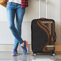 Samoa Siapo Motif and Tapa Pattern Half Style Luggage Cover Black Color LT03 - Polynesian Pride