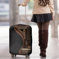 Samoa Siapo Motif and Tapa Pattern Half Style Luggage Cover Black Color LT03 - Polynesian Pride
