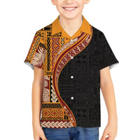 Samoa Siapo Motif and Tapa Pattern Half Style Hawaiian Shirt Yellow Color LT03 - Polynesian Pride