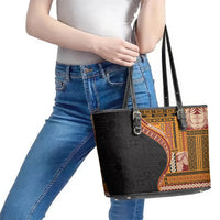 Samoa Siapo Motif and Tapa Pattern Half Style Leather Tote Bag Yellow Color LT03 - Polynesian Pride