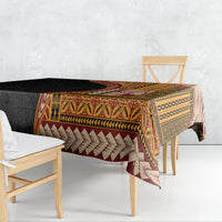 Samoa Siapo Motif and Tapa Pattern Half Style Tablecloth Yellow Color