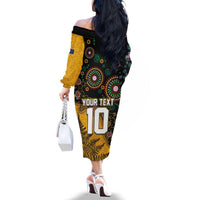 Custom New Zealand and Australia Rugby Family Matching Off The Shoulder Long Sleeve Dress and Hawaiian Shirt Maori Warrior With Aboriginal Version LT03 - Polynesian Pride