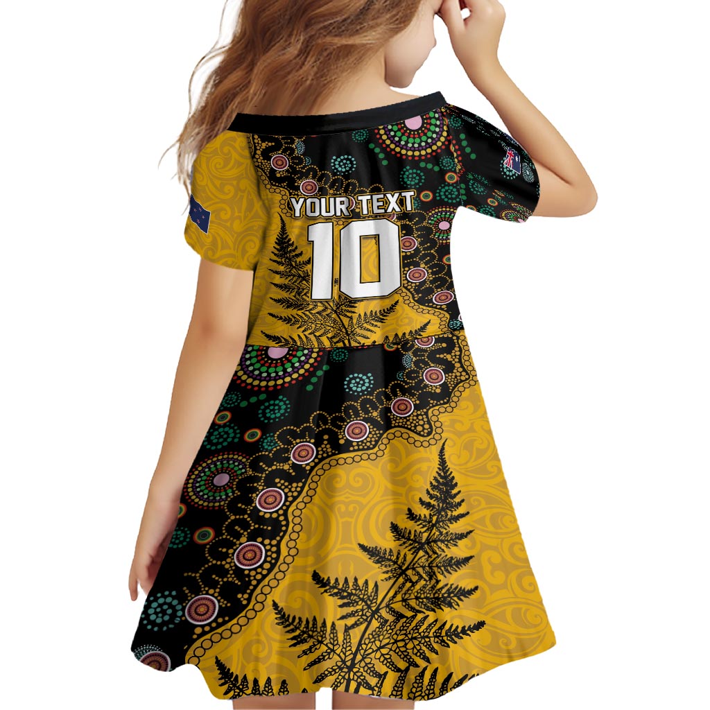 Custom New Zealand and Australia Rugby Family Matching Tank Maxi Dress and Hawaiian Shirt Maori Warrior With Aboriginal Version LT03 - Polynesian Pride