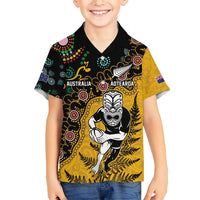 Custom New Zealand and Australia Rugby Hawaiian Shirt Maori Warrior With Aboriginal Version LT03 - Polynesian Pride