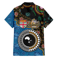 Fiji Palm Tree and Australia Kangaroo Family Matching Summer Maxi Dress and Hawaiian Shirt Aboriginal Mix Tapa Pattern LT03 - Polynesian Pride