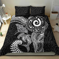 Aotearoa Maori Sea Animals Tribal Bedding Set Manta Ray and Shark Moko Pattern Black Color LT03 - Polynesian Pride