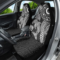 Aotearoa Maori Sea Animals Tribal Car Seat Cover Manta Ray and Shark Moko Pattern Black Color LT03 - Polynesian Pride