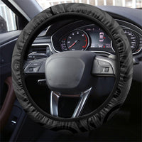 Aotearoa Maori Sea Animals Tribal Steering Wheel Cover Manta Ray and Shark Moko Pattern Black Color LT03 - Polynesian Pride