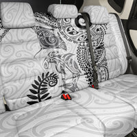 Aotearoa Maori Sea Animals Tribal Back Car Seat Cover Manta Ray and Shark Moko Pattern White Color LT03 - Polynesian Pride