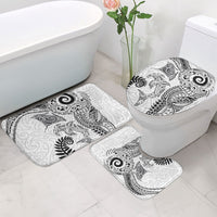 Aotearoa Maori Sea Animals Tribal Bathroom Set Manta Ray and Shark Moko Pattern White Color LT03 - Polynesian Pride